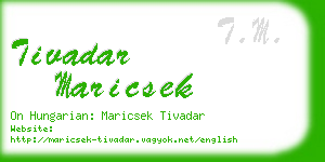 tivadar maricsek business card